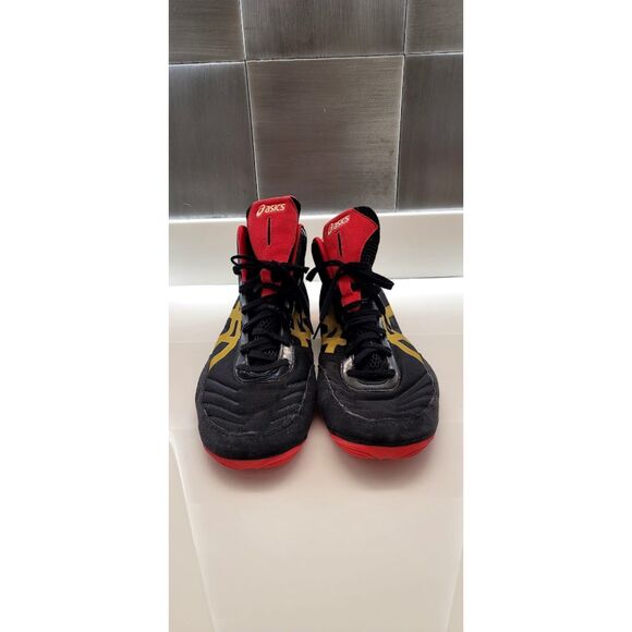 Asics Men's Wrestling Ring Sparring Red Yellow Black Sz 14 Elite JB V2 Shoes - Picture 2 of 12